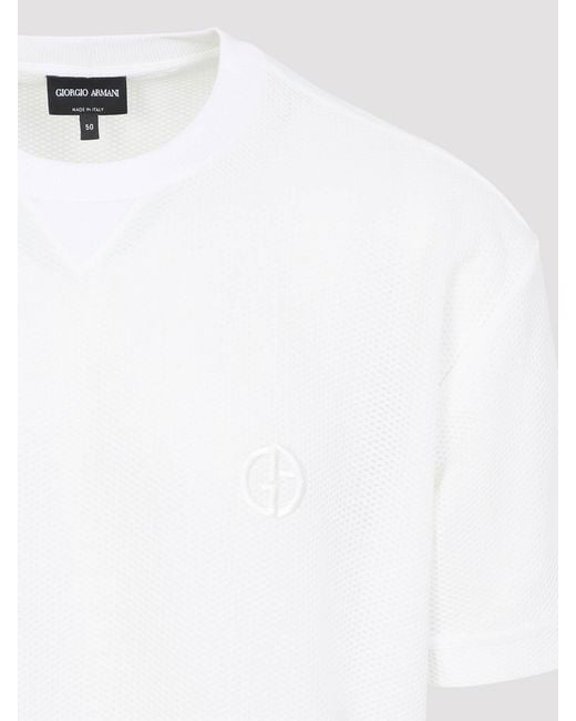 Giorgio Armani White Polyamide T-Shirt for men