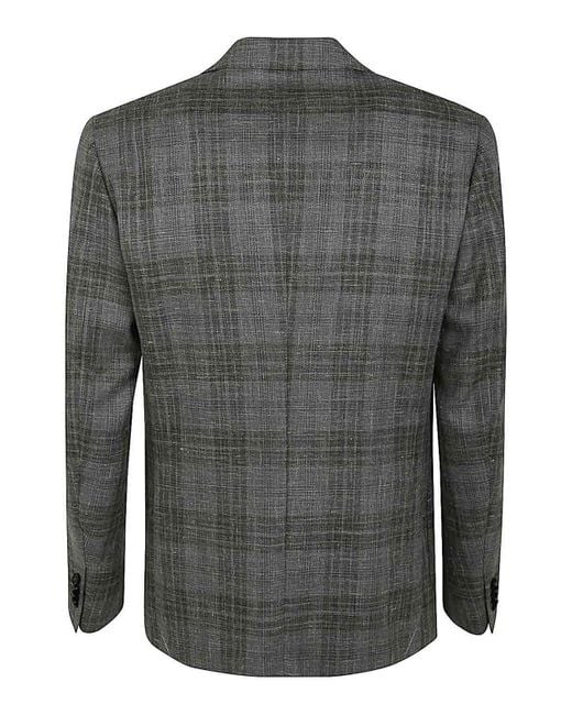 Zegna Gray Wool And Silk Blend Jacket for men