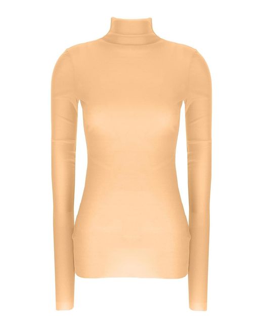 Jil Sander White Silk Turtleneck Top
