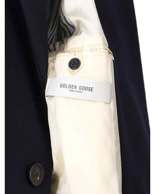 Golden Goose Deluxe Brand Blue Virgin Wool Blend Coat for men