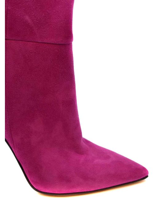 Anna F. Purple Leather Boots