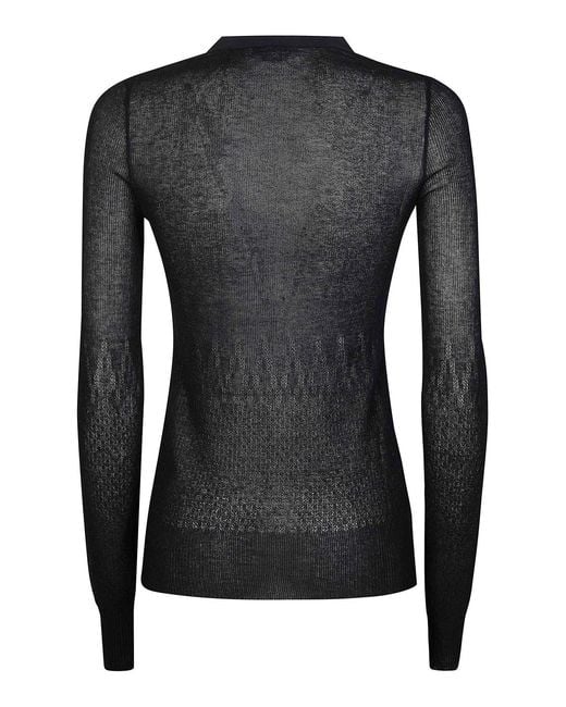 Victoria Beckham Black Ribbed Cardigan