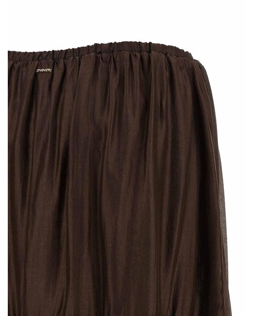 Twinset Brown Flounces Skirt