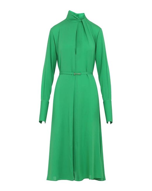Tom Ford Green Washed Silk Midi Dress