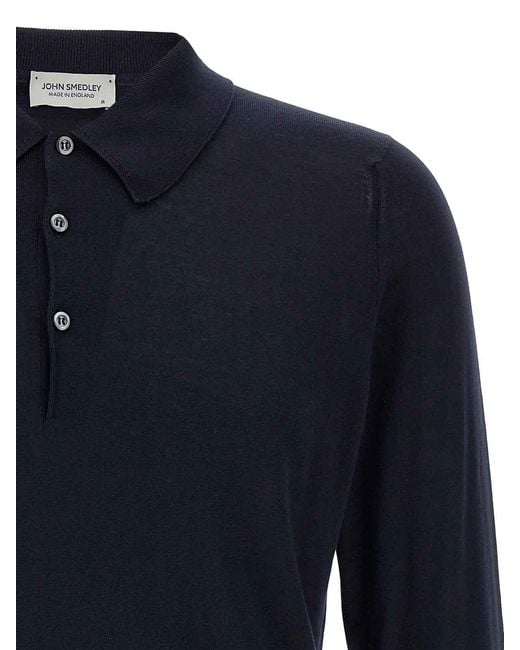 John Smedley Blue Polo Shirt for men
