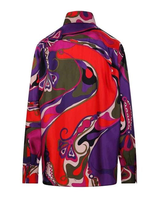 Emilio Pucci Red Graphic-Pattern Shirt