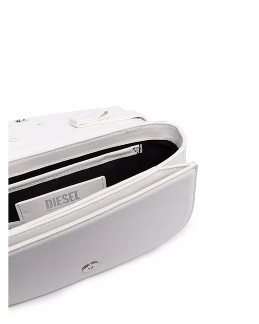 DIESEL White 1Dr Leather Shoulder Bag