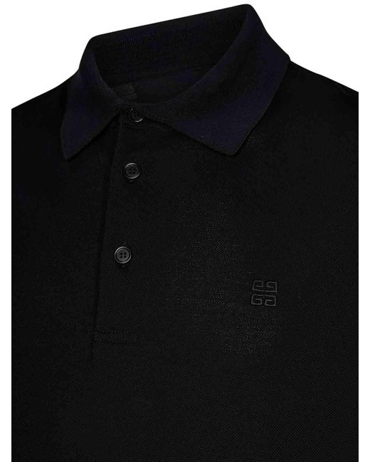 Givenchy Black Short-Sleeved Cotton Pique Polo Shirt W for men