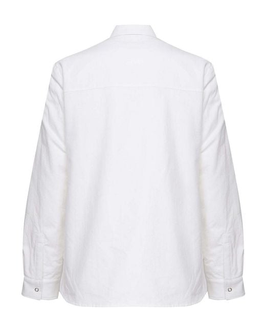 Moncler White Shirts Outer: Cotton for men