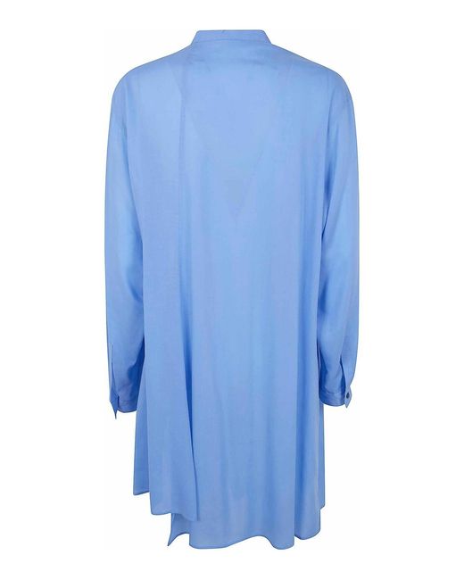 Y's Yohji Yamamoto Blue Stand Collar Blouse