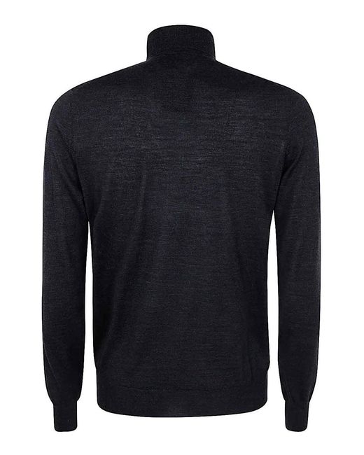FILIPPO DE LAURENTIIS Blue Long Sleeves Merinos Turtleneck for men