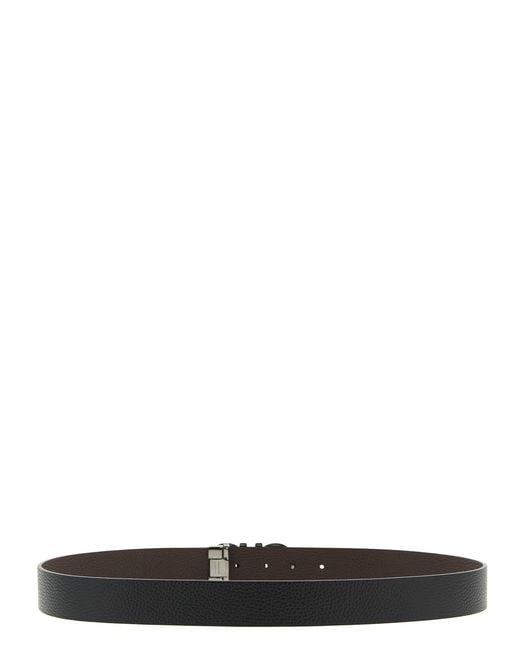 Ferragamo White Reversible Belt for men