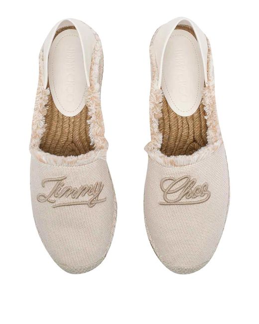 Jimmy Choo White Avi Flat Espadrilles