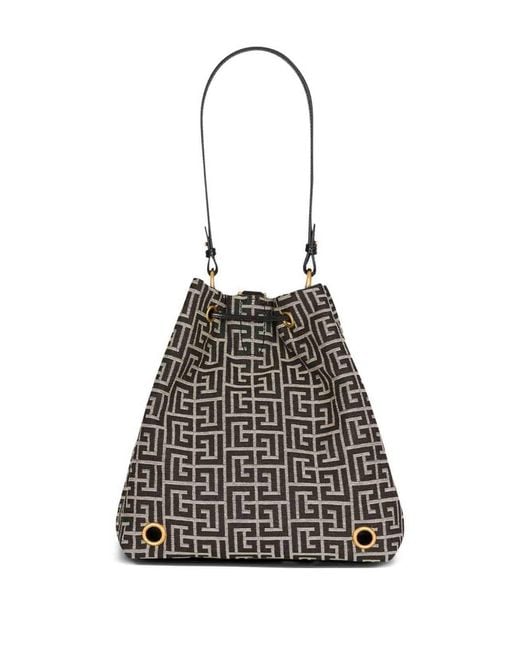 Balmain White Sync Monogram Backpack