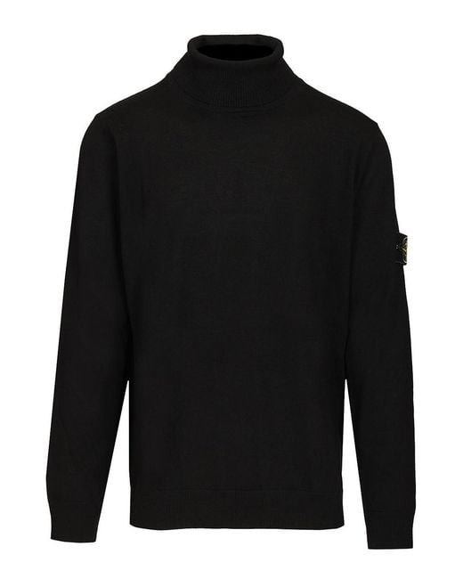 Stone Island Black Turtleneck Sweater for men