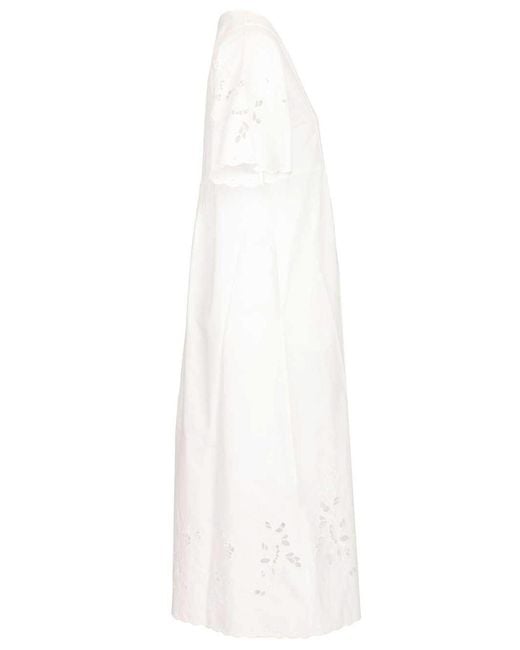 Weekend by Maxmara White Cotton Jersey And Poplin Dress