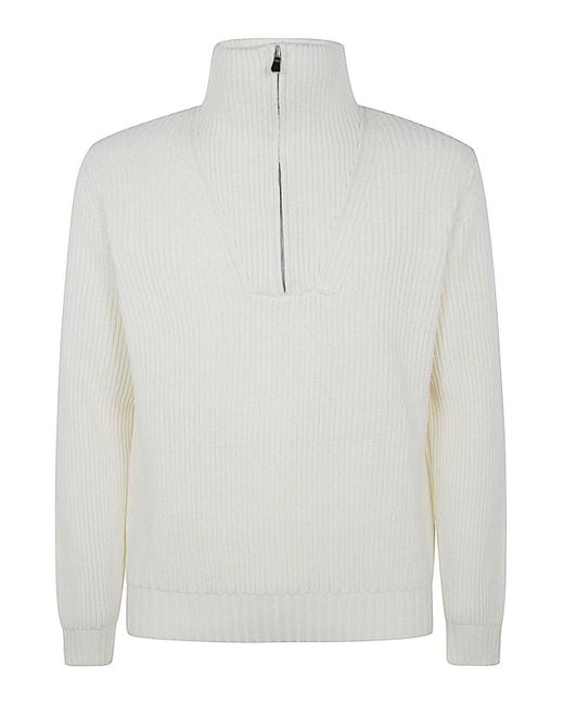FILIPPO DE LAURENTIIS White Long Sleeves Half Zip for men