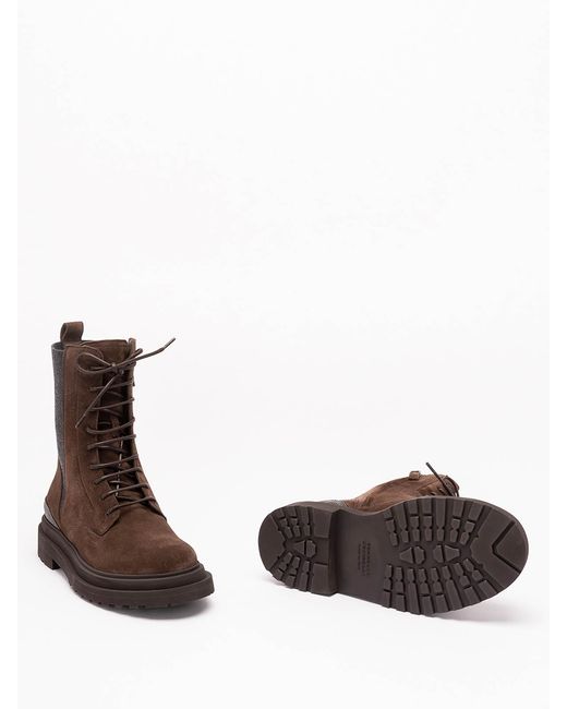 Brunello Cucinelli Brown Round-Toe Short Boots