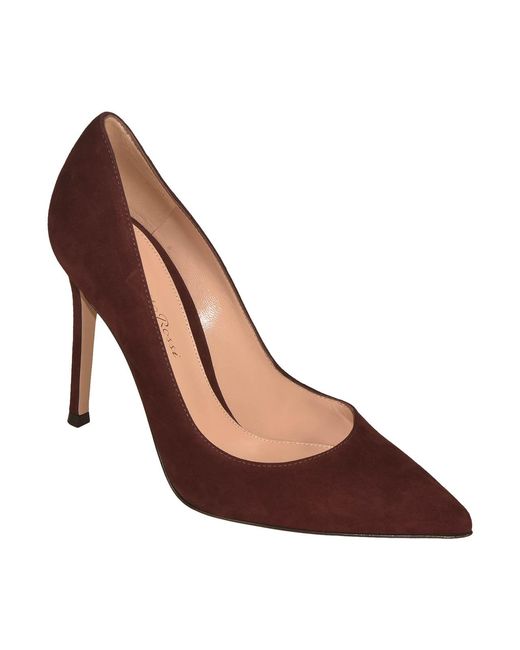 Gianvito Rossi Brown Court Shoes