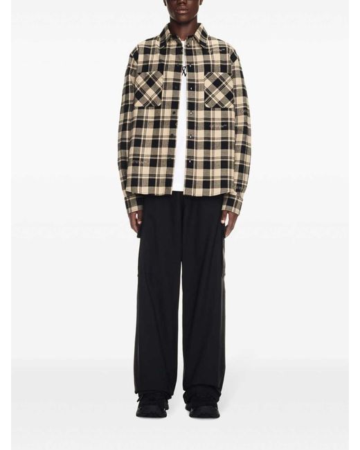 Off-White c/o Virgil Abloh Black Checked Flannel Shirt for men