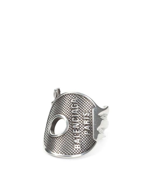 Balenciaga Metallic Neverlost Ring for men
