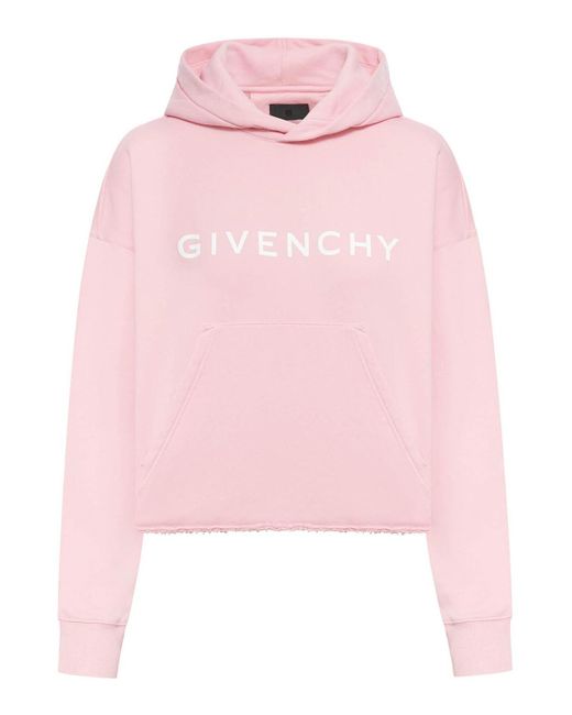Givenchy Archetype Short Hooded Sweatshirt in Pink Lyst UK