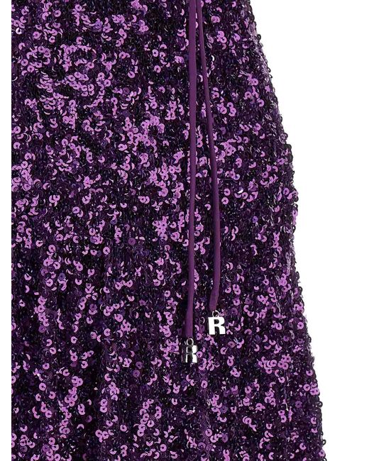 ROTATE BIRGER CHRISTENSEN Purple Sequin Midi Dress