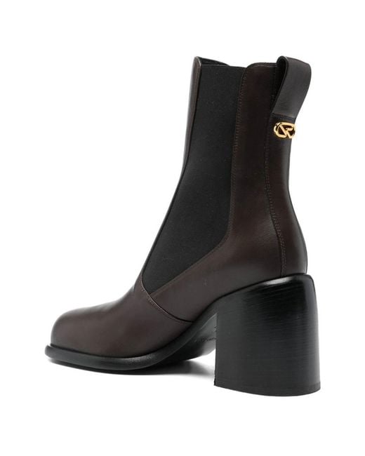 Sergio Rossi Black Leather Heel Boots