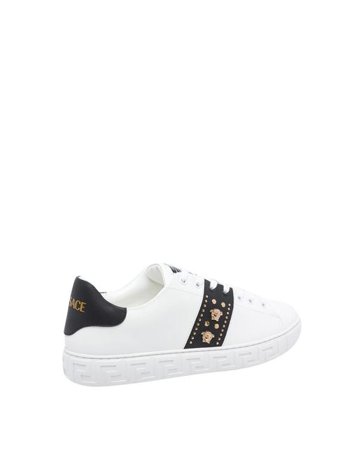 Versace White And Medusa Sneakers for men