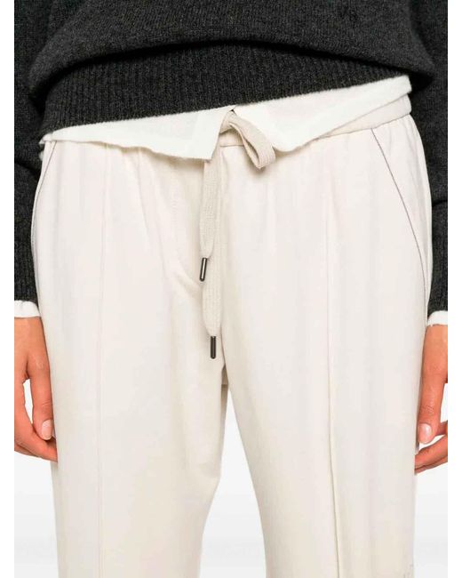 Brunello Cucinelli White Track Pants