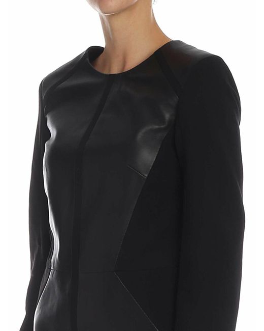 Karl Lagerfeld Black Long-Sleeved Crewneck Dress