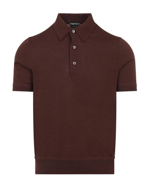 Tom Ford Brown Cashmere Silk Polo for men