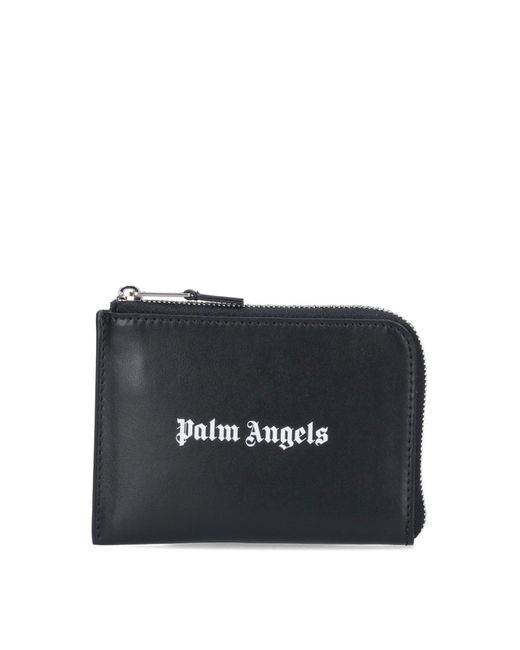 Palm Angels Black Logo Card Holder for men
