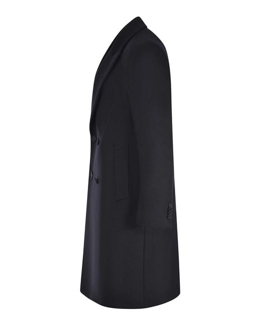 Manuel Ritz Black Coat Made Of A Wool Blend for men