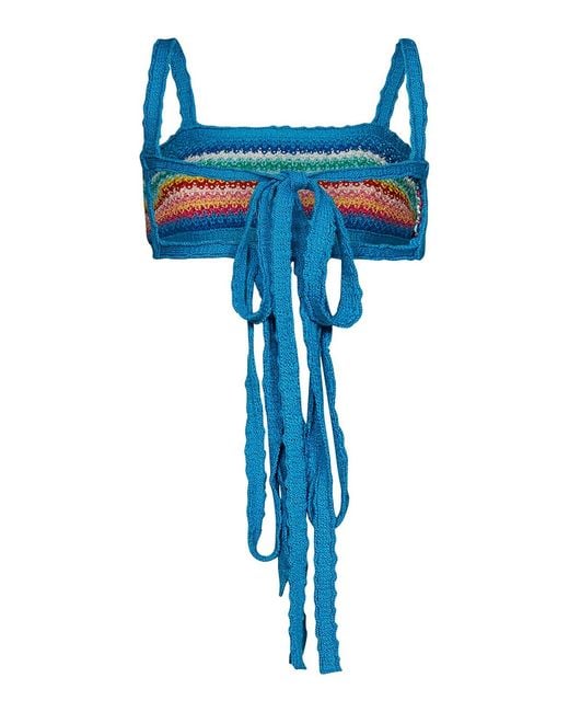 Alanui Blue Bralette Over The