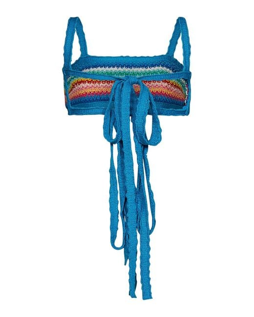 Alanui Blue Bralette Over The
