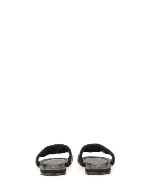 Ferragamo White Slide Sandal With Logo
