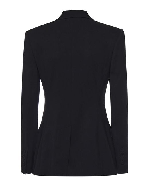 Pinko Black Double-Breasted Viscose Blazer