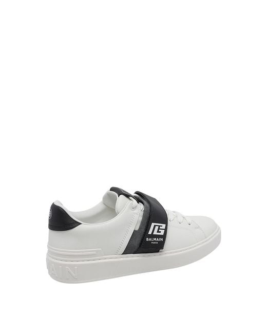 Balmain White B-Court Sneakers for men