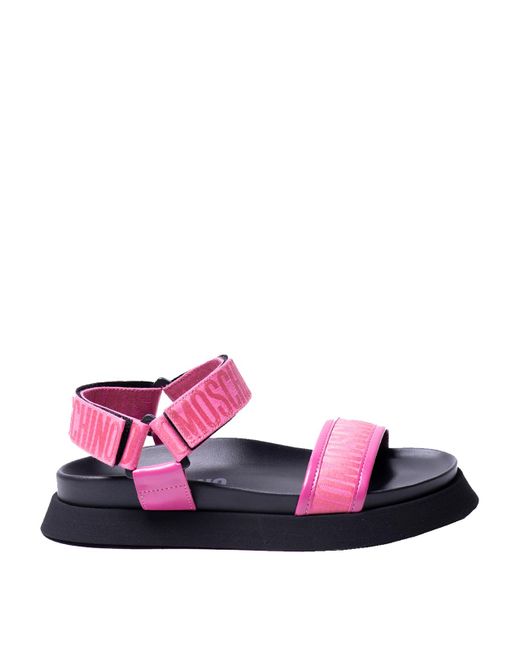 Moschino Pink Logo Ribbon Sandal