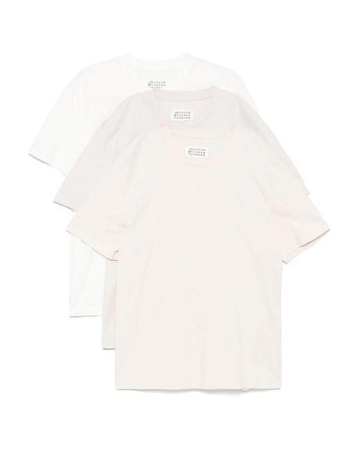 Maison Margiela White Cotton T-Shirt (Pack Of Three) for men