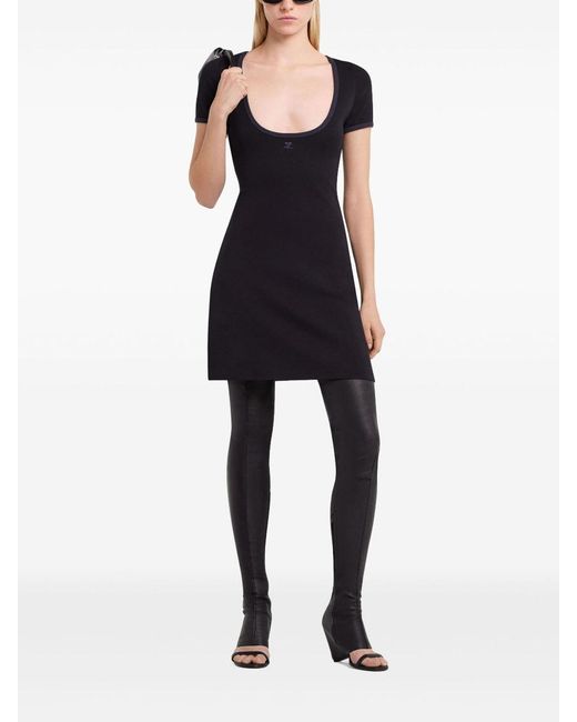 Courreges Black Fitted Mini Dress