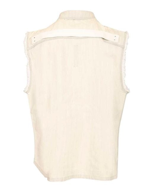 Rick Owens Natural Jumbo Tommy Sleeveless Shirt for men
