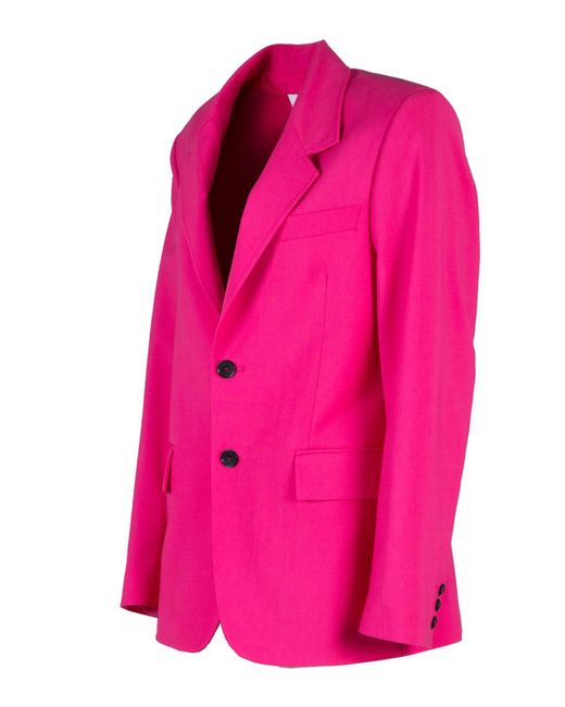 MSGM Pink Light Wool 2 Button Jacket