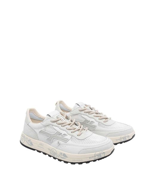 Premiata White Nous Sneakers for men