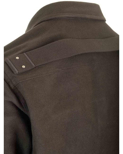 Rick Owens Black Wool Shirt Jacket for men