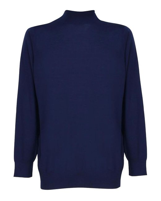 Loro Piana Blue Wool Pullover for men