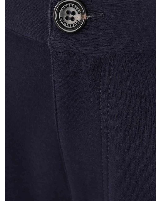 Brunello Cucinelli Blue Jersey Cargo Bermuda for men