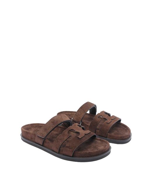 Tory Burch Brown Chocolate Suede Ines Slippers
