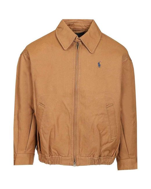 Polo Ralph Lauren Brown Oversized Cotton Windbreaker